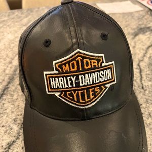 Harley Davison Leather Hat - One size - Like new.